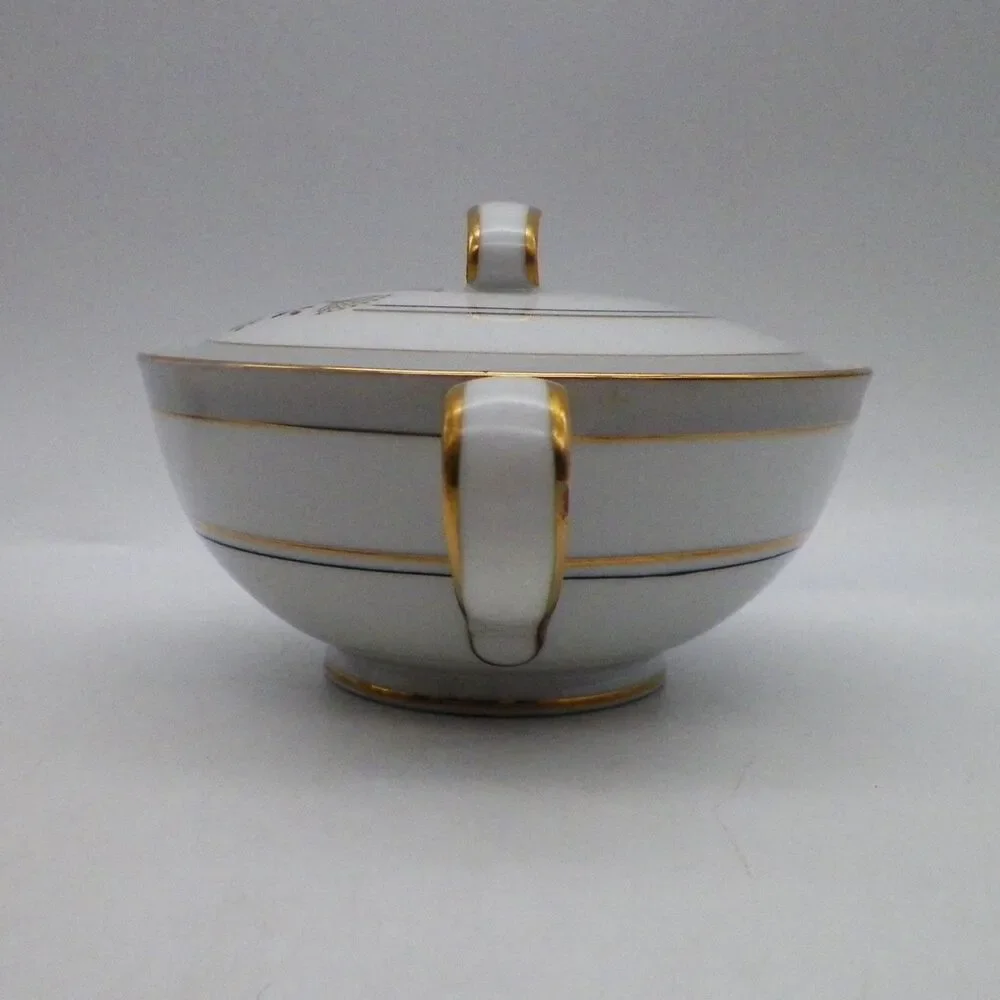 Lipper & Mann Queen Annes Lace Creamer & Sugar Bowl Fine China Japan MCM